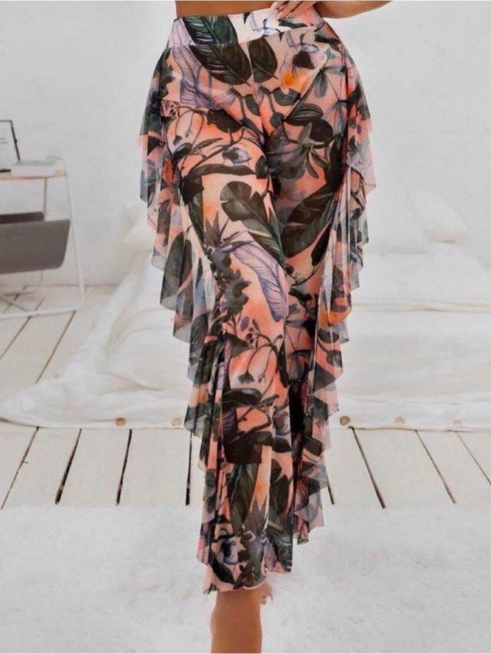 Mesh Tropical cover up pants